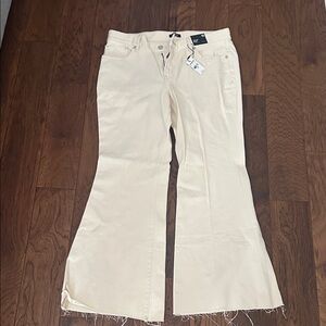 Express Cream Wide Leg Jeans